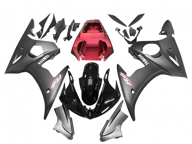 2005 Yamaha YZF 600 R6 Motorcycle Fairings - Matte Black Glossy Black Grey Red Canada