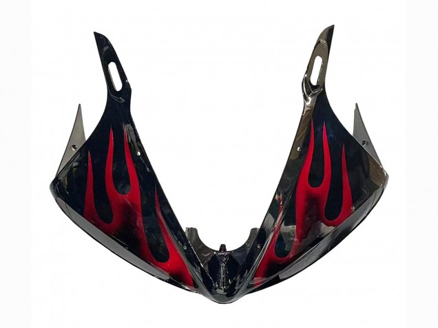 2005 Yamaha YZF 600 R6 Motorcycle Fairings - Black with Red Flame Canada