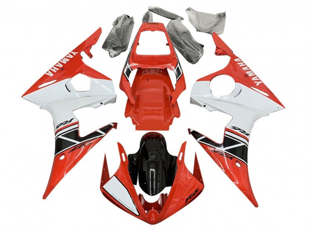 2005 Yamaha YZF 600 R6 Motorcycle Fairings - White Red Glossy Black Canada