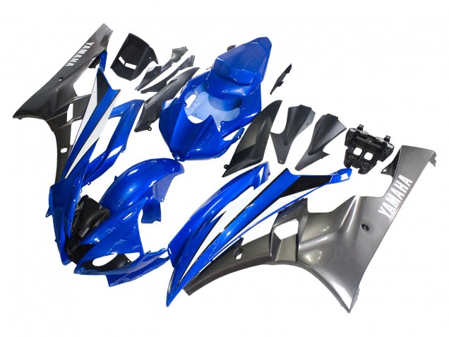 2006-2007 Yamaha YZF 600 R6 Motorcycle Fairings - Blue White Glossy Black Canada