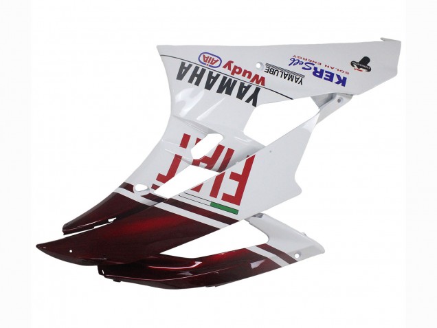 2006-2007 Yamaha YZF 600 R6 Motorcycle Fairings - White Maroon Red Fiat Acer Yamalube Canada