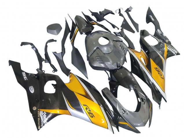 2017-2025 Yamaha YZF 600 R6 Motorcycle Fairings - Gold Black Carbon Fiber Canada