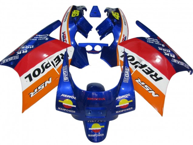1988-1989 Honda NSR250R Motorcycle Fairings - Orange White Red Blue Repsol Canada