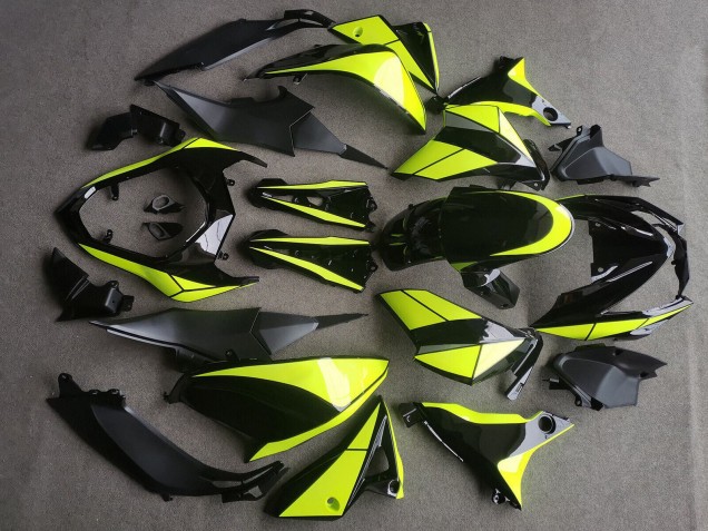 2013-2018 Kawasaki Z800 Motorcycle Fairings - Glossy Black Neon Yellow Canada