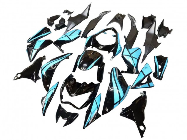 2013-2018 Kawasaki Z800 Motorcycle Fairings - Light Blue Glossy Black Canada