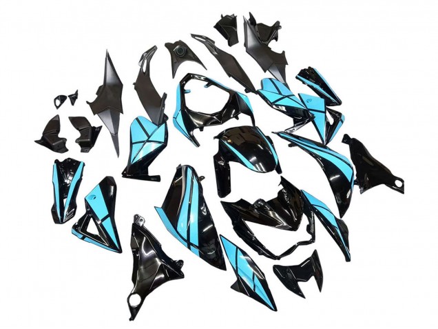 2013-2018 Kawasaki Z800 Motorcycle Fairings - Light Blue Glossy Black Canada