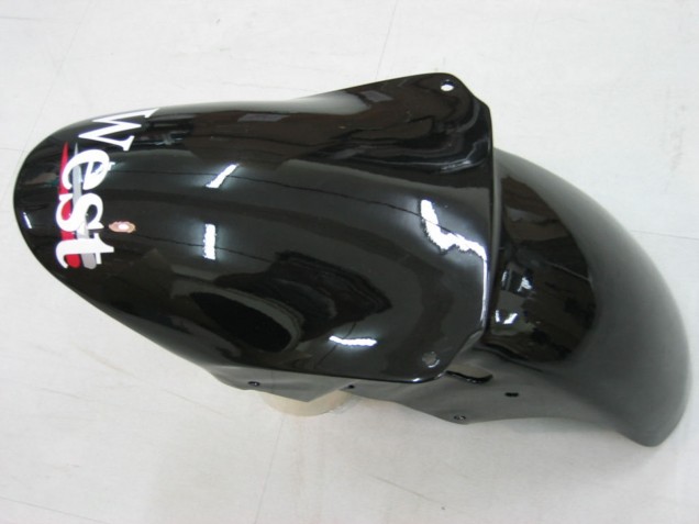 2000-2001 Kawasaki ZX9R Motorcycle Fairings - Glossy Black White West Canada