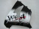 2000-2001 Kawasaki ZX9R Motorcycle Fairings - Glossy Black White West Canada