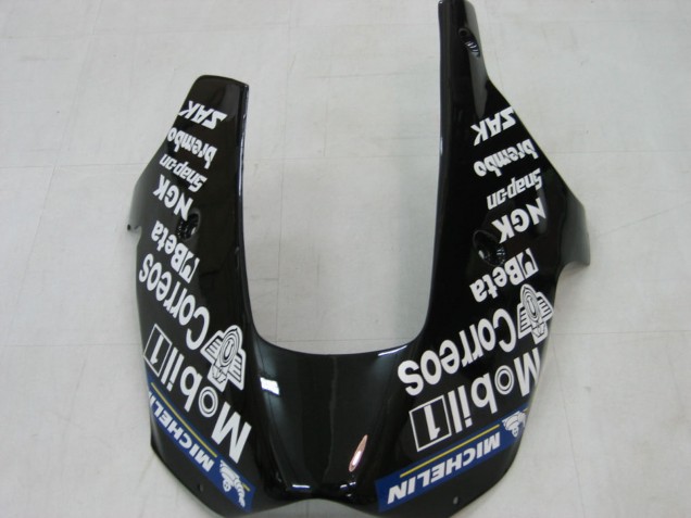 2000-2001 Kawasaki ZX9R Motorcycle Fairings - Glossy Black White West Canada
