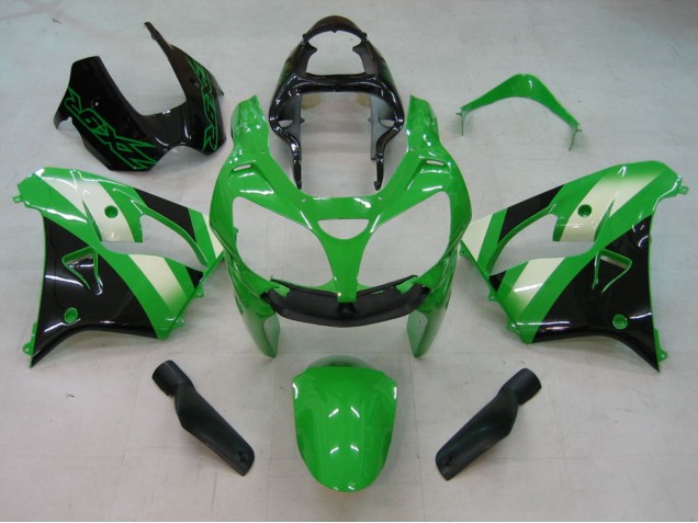 2000-2001 Kawasaki ZX9R Motorcycle Fairings - Green Silver Black Canada
