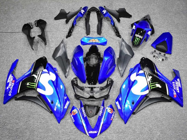 2015-2018 Yamaha YZF R3 Motorcycle Fairings - Blue Black Green Monster Canada
