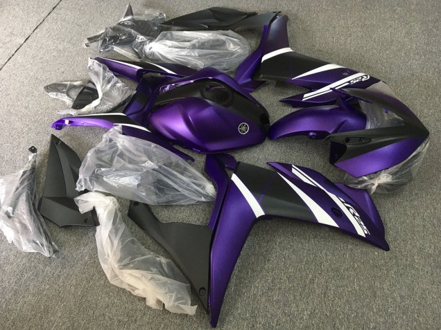 2015-2018 Yamaha YZF R3/R25 Motorcycle Fairings - White Purple Matte Black Canada
