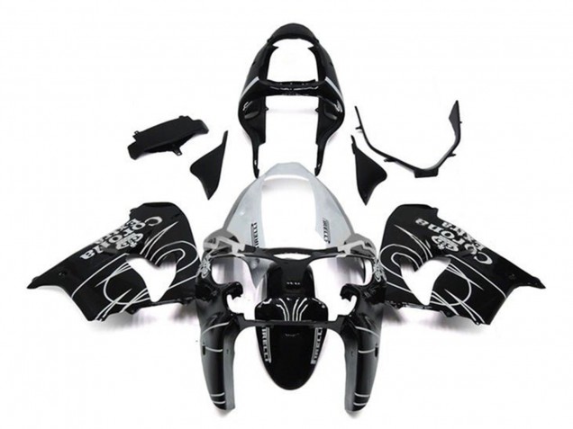 2002-2003 Kawasaki ZX9R Motorcycle Fairings - Glossy Black White Corona Extra Canada
