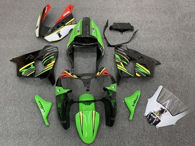 2002-2003 Kawasaki ZX9R Motorcycle Fairings - Green Black Yellow Orange Canada