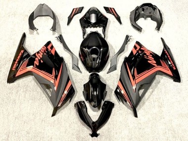 2013-2024 Kawasaki EX300 Motorcycle Fairings - Glossy Black Orange Canada