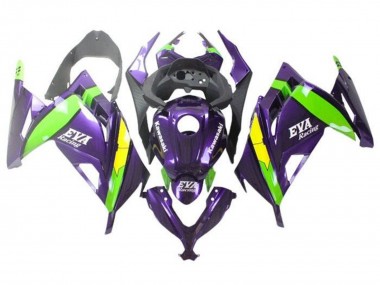 2013-2024 Kawasaki EX300 Motorcycle Fairings - Purple Green Yellow Eva Racing Canada