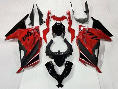 2013-2024 Kawasaki EX300 Motorcycle Fairings - Red Black White Stripe Canada