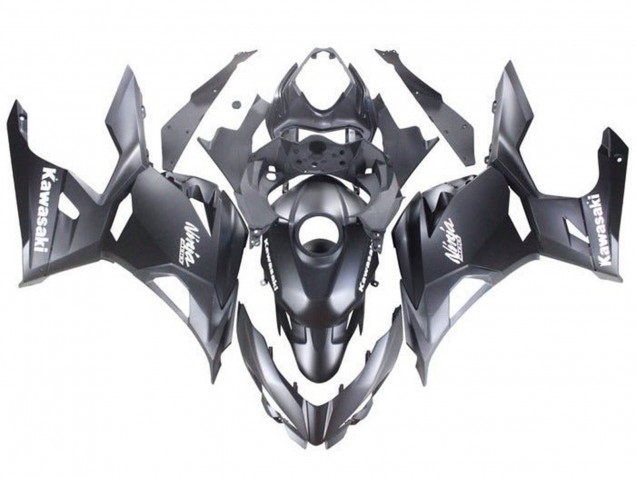2018-2024 Kawasaki Ninja 400 Motorcycle Fairings - Matte Black White Decals Canada