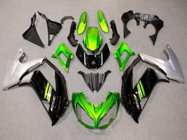 2012-2014 Kawasaki Ninja ER6F Motorcycle Fairings - Green Black Silver Canada