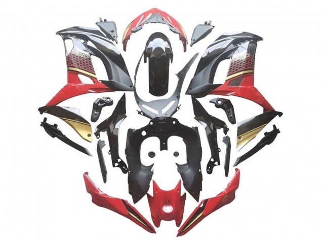 2017-2019 Kawasaki Ninja 650 EX650 Motorcycle Fairings - Red Black Gold Canada