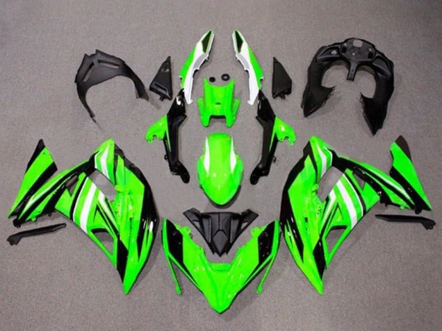 2017-2019 Kawasaki Ninja 650 EX650 Motorcycle Fairings - Green White Black Stripe Canada