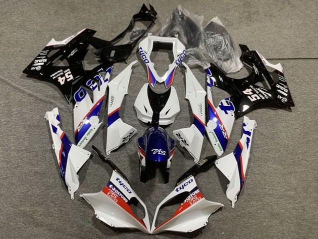 2009-2014 BMW S1000RR Motorcycle Fairing - White Red Blue Glossy Black Tyco Canada