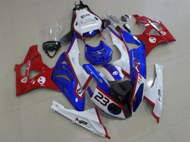 2009-2014 BMW S1000RR Motorcycle Fairings - White Red Blue HP Canada