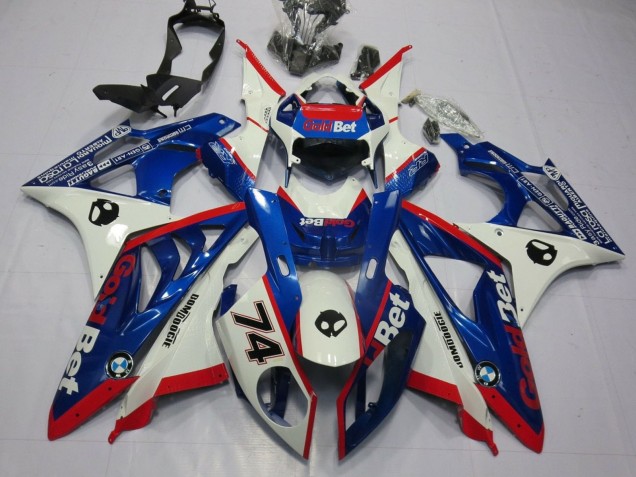 2009-2014 BMW S1000RR Motorcycle Fairings - White Red Blue GoldBet Canada