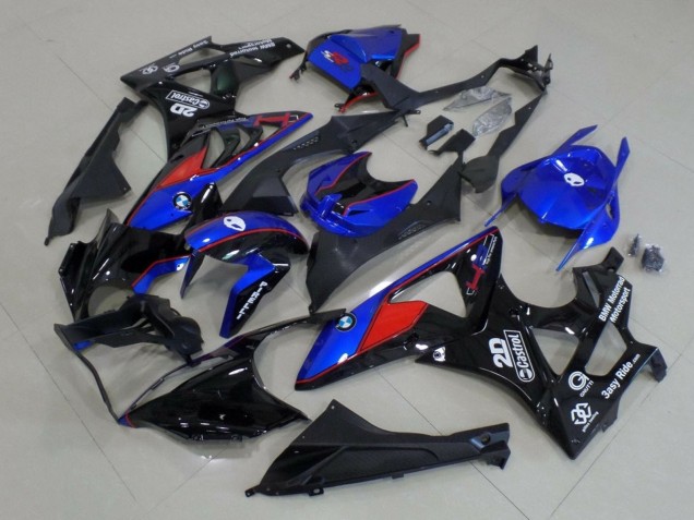 2015-2016 BMW S1000RR Motorcycle Fairings - Blue Red Glossy Black Castrol Canada