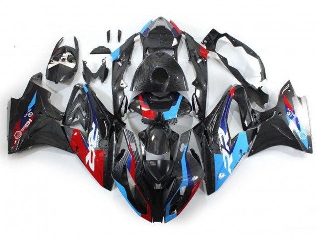 2017-2018 BMW S1000RR Motorcycle Fairings - Blue Red Faux Carbon Fiber Canada