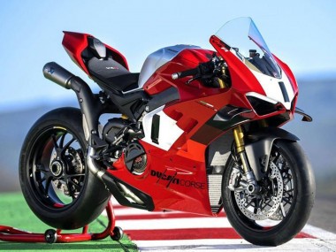 2022-2024 Ducati Panigale V4 V4S Motorcycle Fairings - Silver White Red Corse Canada