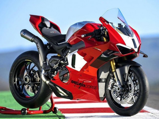 2022-2024 Ducati Panigale V4 V4S Motorcycle Fairings - Silver White Red Corse Canada