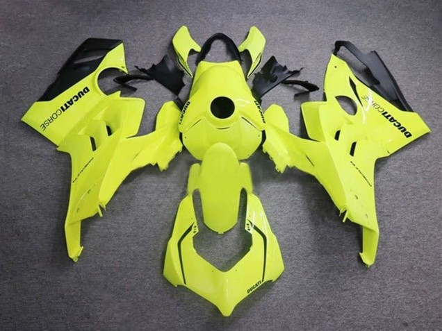 2020-2021 Ducati Panigale V4 V4S Motorcycle Fairings - Neon Yellow Glossy Black Corse Canada