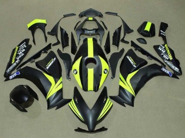 2012-2016 Honda CBR1000RR Motorcycle Fairings - Matte Black Yellow Stripe Canada