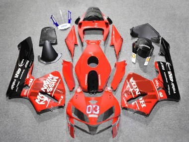2005-2006 Honda CBR600RR Motorcycle Fairings - Red Black White 03 Canada