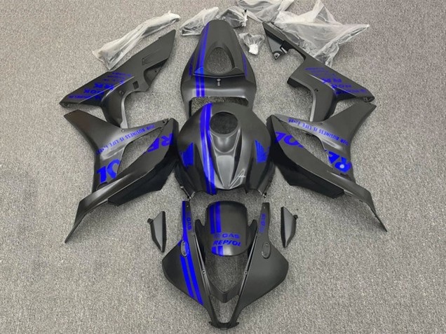 2007-2008 Honda CBR600RR Motorcycle Fairings - Blue Matte Black Repsol Canada