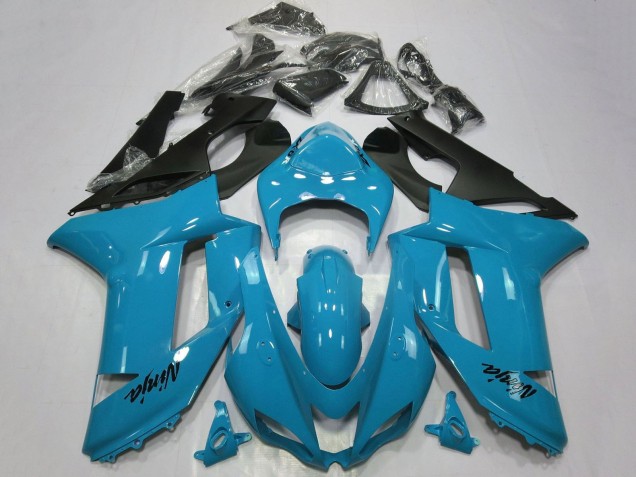 2007-2008 Kawasaki ZX6R Motorcycle Fairings - Blue Black Canada