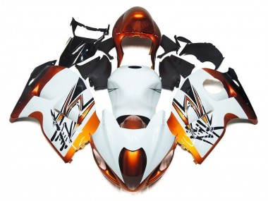 1996-2007 Suzuki GSXR 1300 Hayabusa Motorcycle Fairings - White Orange Black Canada