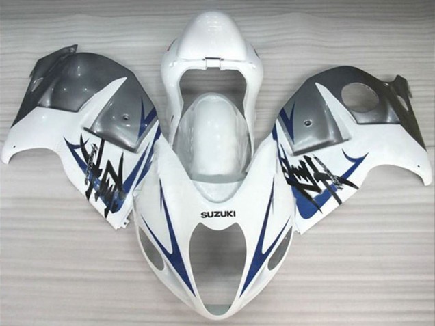 1996-2007 Suzuki GSXR 1300 Hayabusa Motorcycle Fairings - White Silver Blue Canada