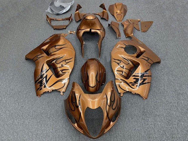1996-2007 Suzuki GSXR 1300 Hayabusa Motorcycle Fairings - Brown Bronze Black Flame Canada