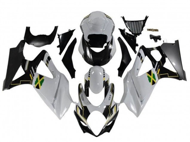 2005-2006 Suzuki GSXR 1000 Motorcycle Fairings - White Black Yellow Jamaica Canada