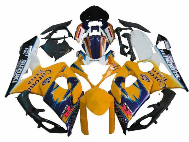 2005-2006 Suzuki GSXR 1000 Motorcycle Fairings - White Yellow Blue Black Corona Canada
