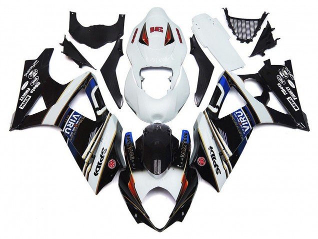 2007-2008 Suzuki GSXR 1000 Motorcycle Fairings - White Blue Black VIRU Canada