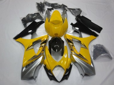 2007-2008 Suzuki GSXR 1000 Motorcycle Fairings - Yellow Silver Black Canada