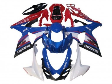 2009-2016 Suzuki GSXR 1000 Motorcycle Fairings - Blue White Red Black Stripe Canada