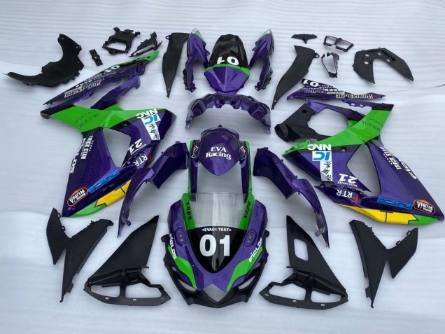 2009-2016 Suzuki GSXR 1000 Motorcycle Fairings - Purple Green Black Yellow 01 Canada