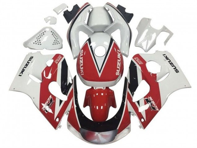 1996-2000 Suzuki GSXR 600 / GSXR 750 Motorcycle Fairings - Red White Black Stripe Canada