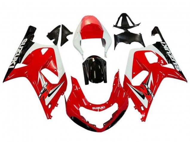 2001-2003 Suzuki GSXR 600 / GSXR 750 Motorcycle Fairings - Red White Glossy Black Canada