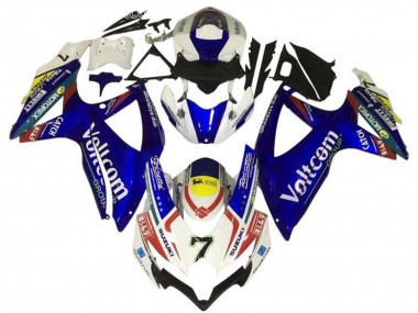 2008-2010 Suzuki GSXR 600 / GSXR 750 Motorcycle Fairings - White Blue Yellow Red Voltcom 7 Canada