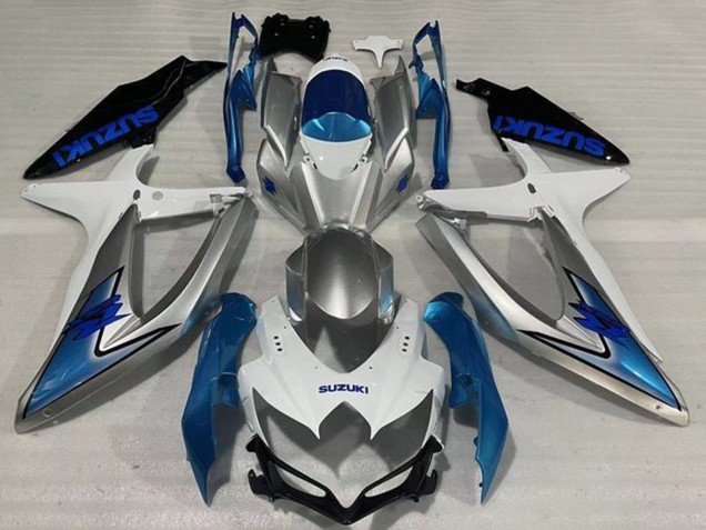 2008-2010 Suzuki GSXR 600 / GSXR 750 Motorcycle Fairings - White Silver Light Blue Black Canada